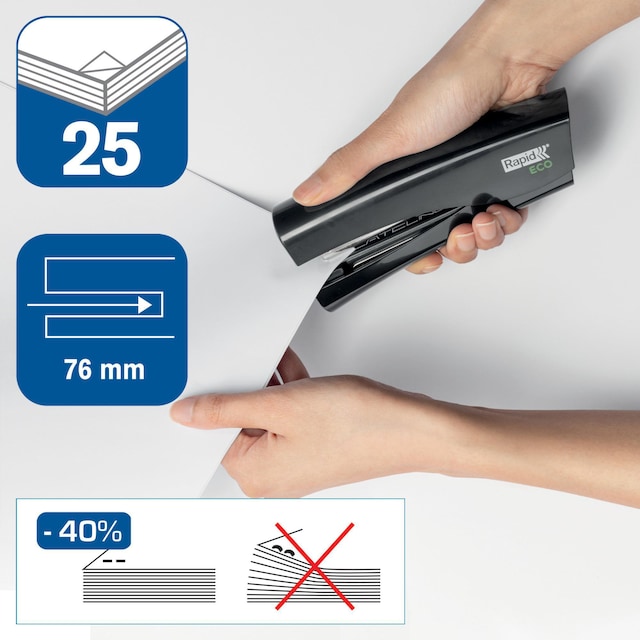 Rapid ECO StandUP Stapler - Black 1