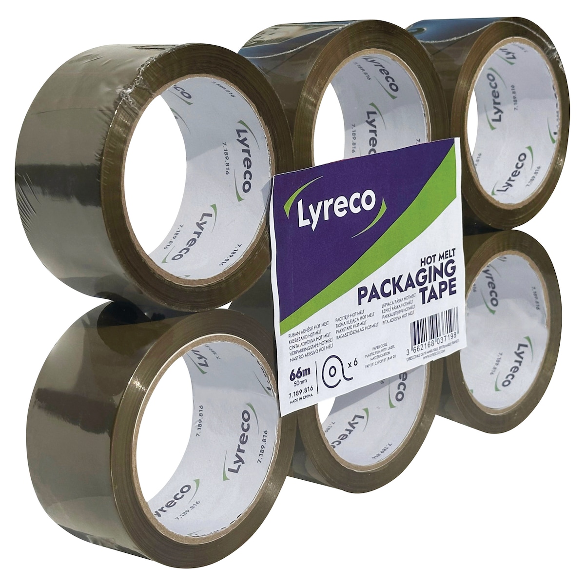 PK6 Lyreco H/M Pp Pack Tape 50X66 Brw 1