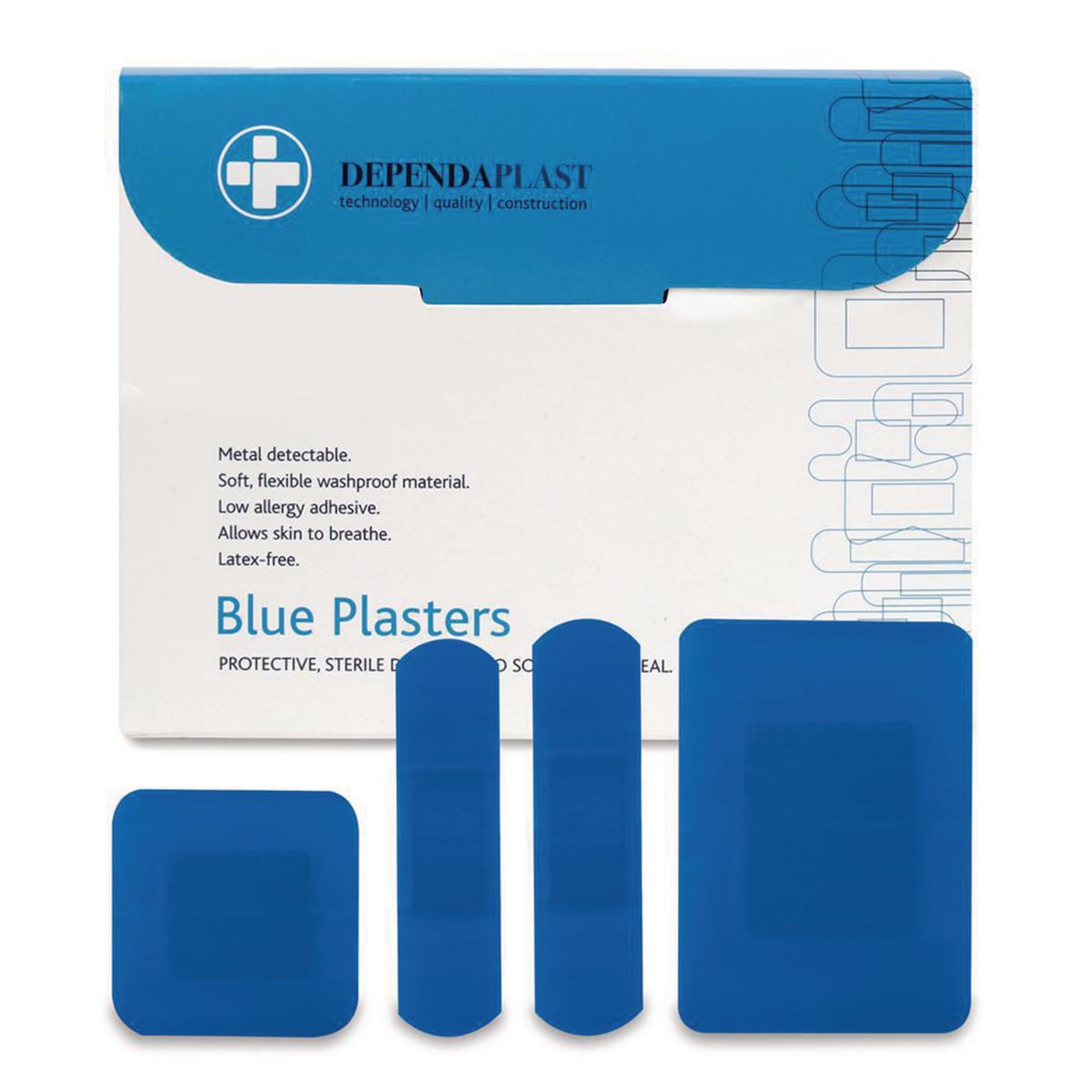 Plasters Blue Detectable  Assorted Sizes (Pack of 100) 1