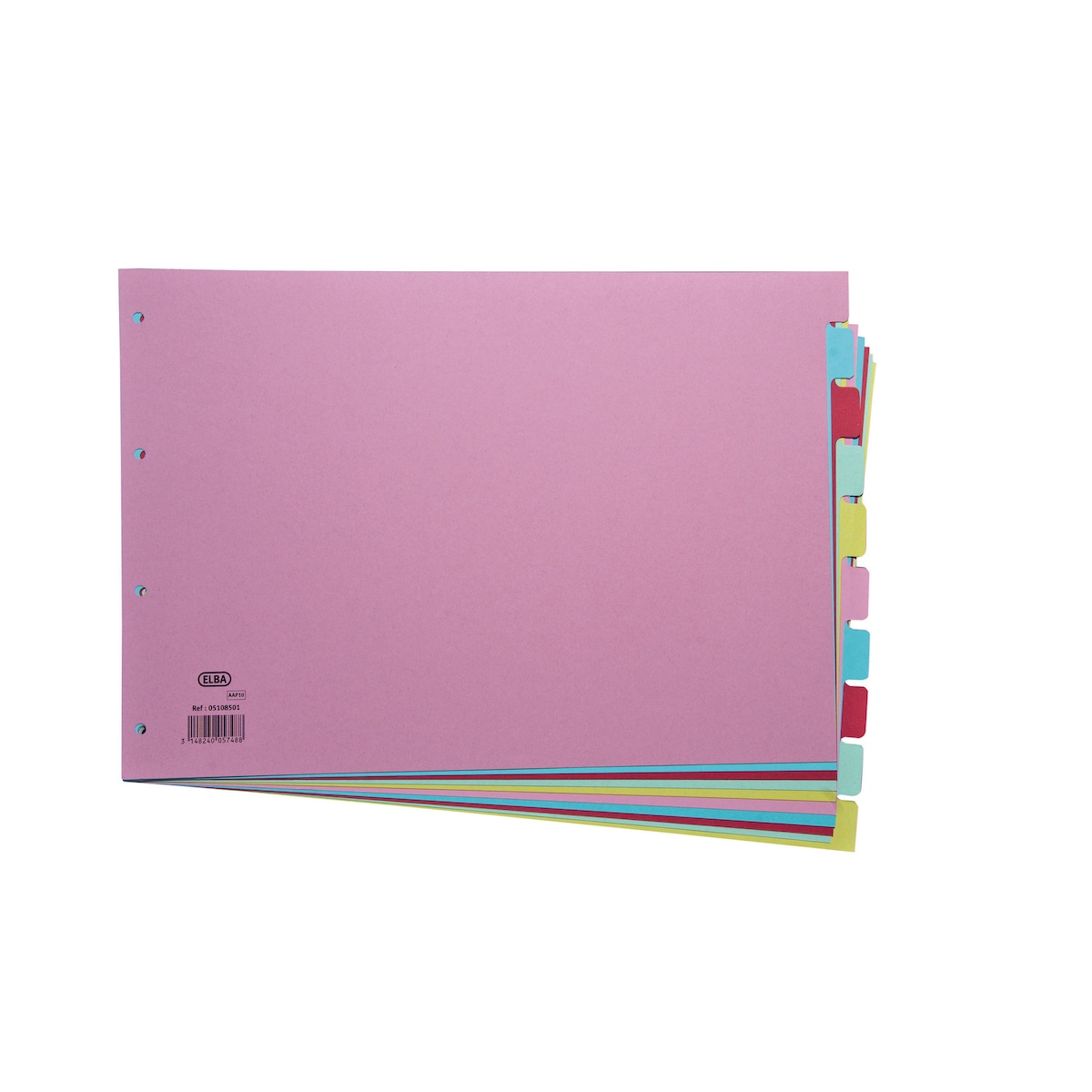 Elba A3 Landscape Coloured Card Dividers - 10 Part 1