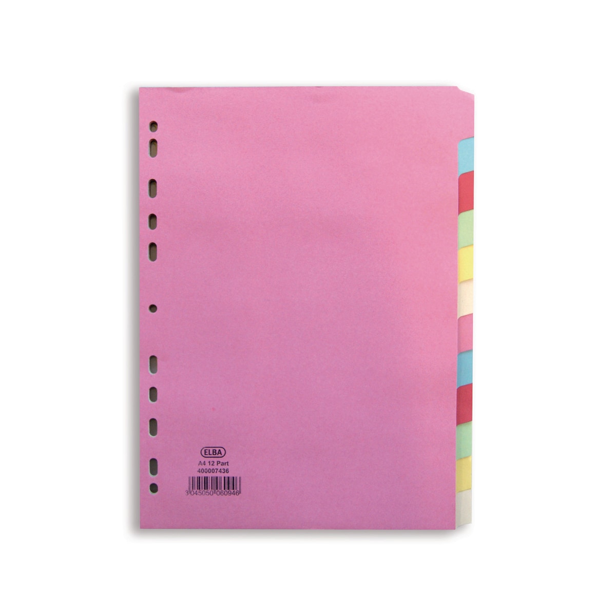 Elba A4 Coloured Card Dividers - 12 Part 1