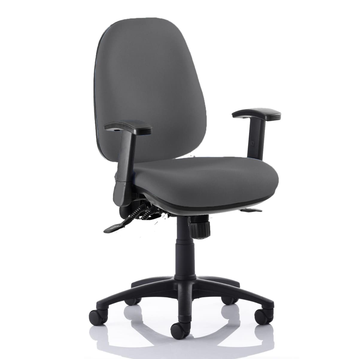 RE1 Deluxe High Back Operators Chair With Synchron - Charcoal 1