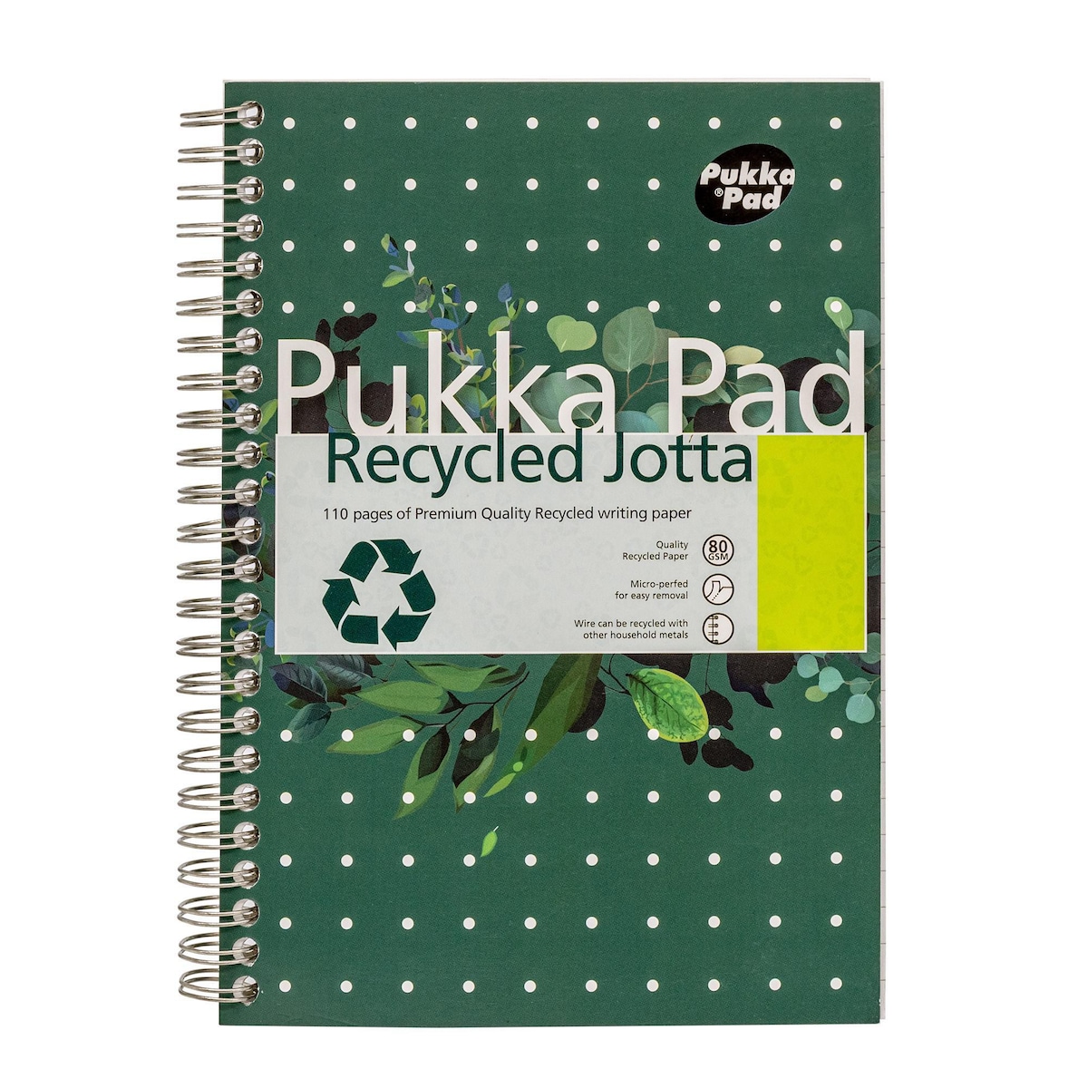 Pukka White A5 Recycled Wirebound Pads (Ruled/Margin) - Pack of 3 (3X55 Sheets) 1