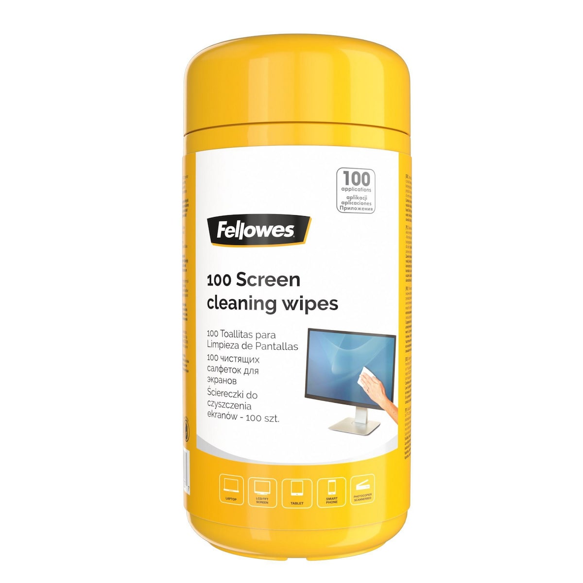 Fellowes Screen Cleaning Wipes - Tub of 100 1