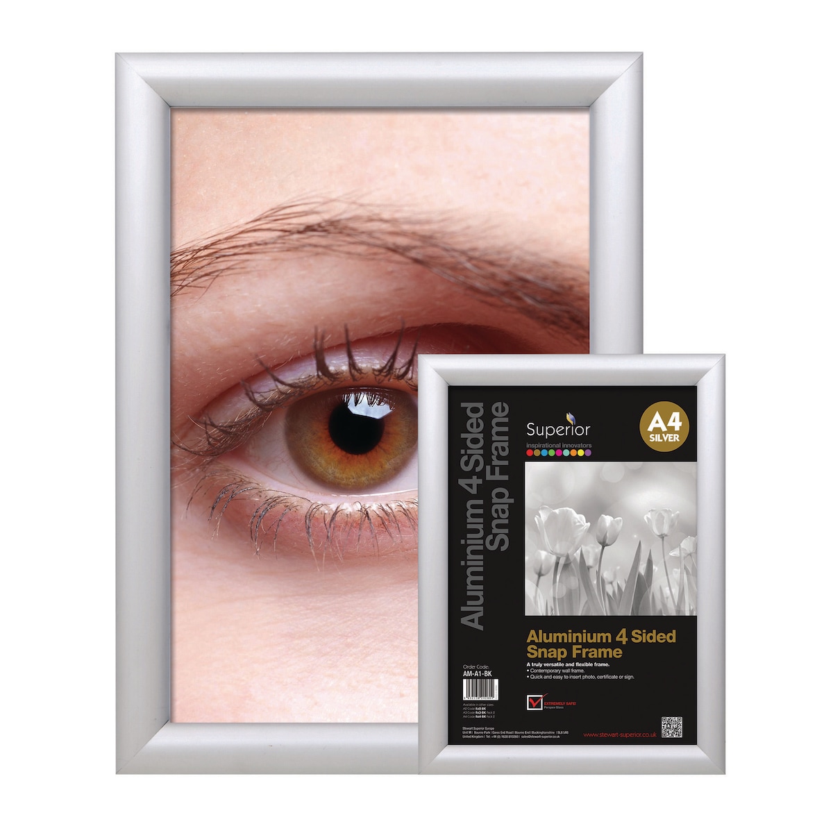 Aluminium 4 Sided Snap Frame Size A3 Silver 1