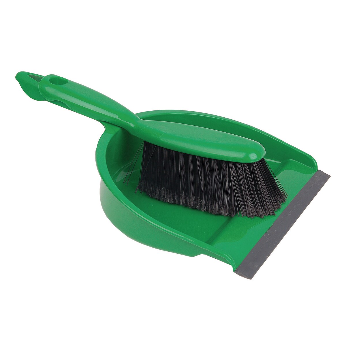 Green Stiff Dustpan And Brush Set 1