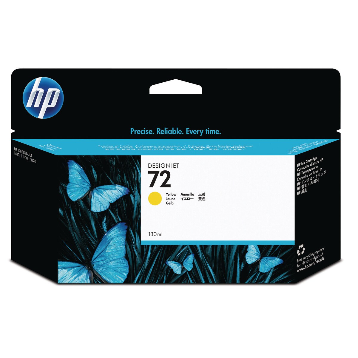 HP 72 130-ml Yellow Designjet Ink Cartridge (C9373A) 1