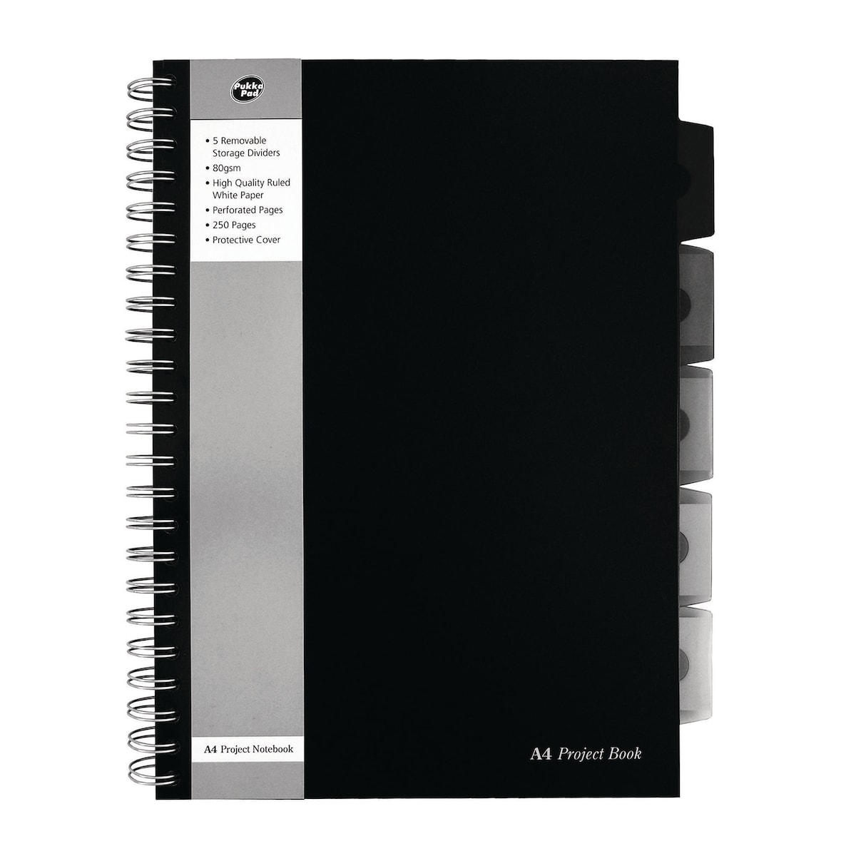 Pukka Pad Project Book 250 Sheet A4 Black / Silver - Pack of 3 1