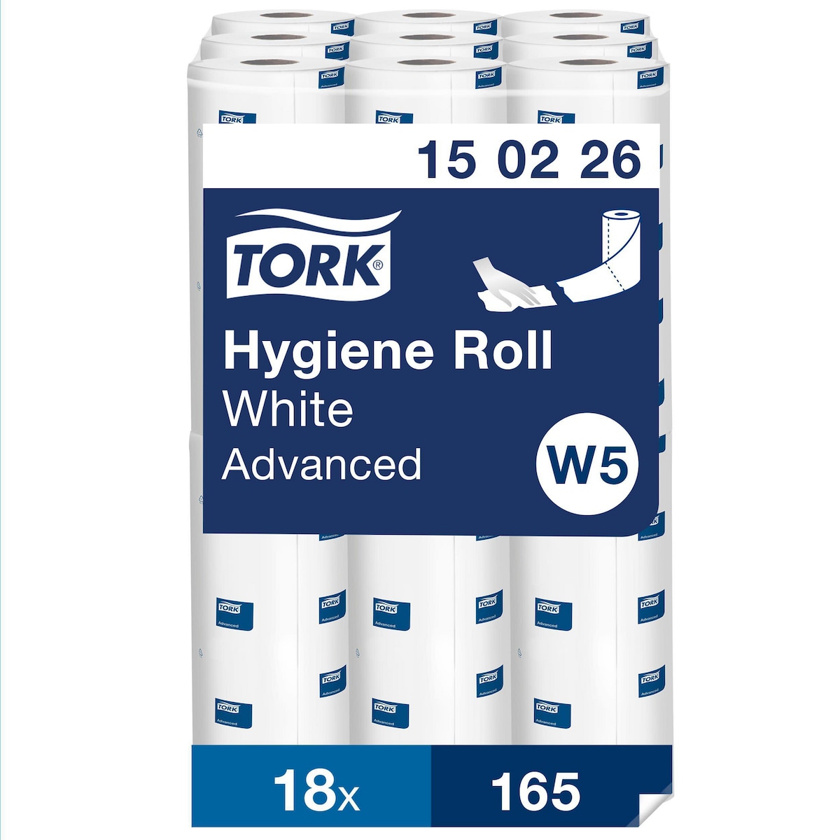 Tork Perforated Hygiene Rolls White C1, 150226, Pack of 18 1
