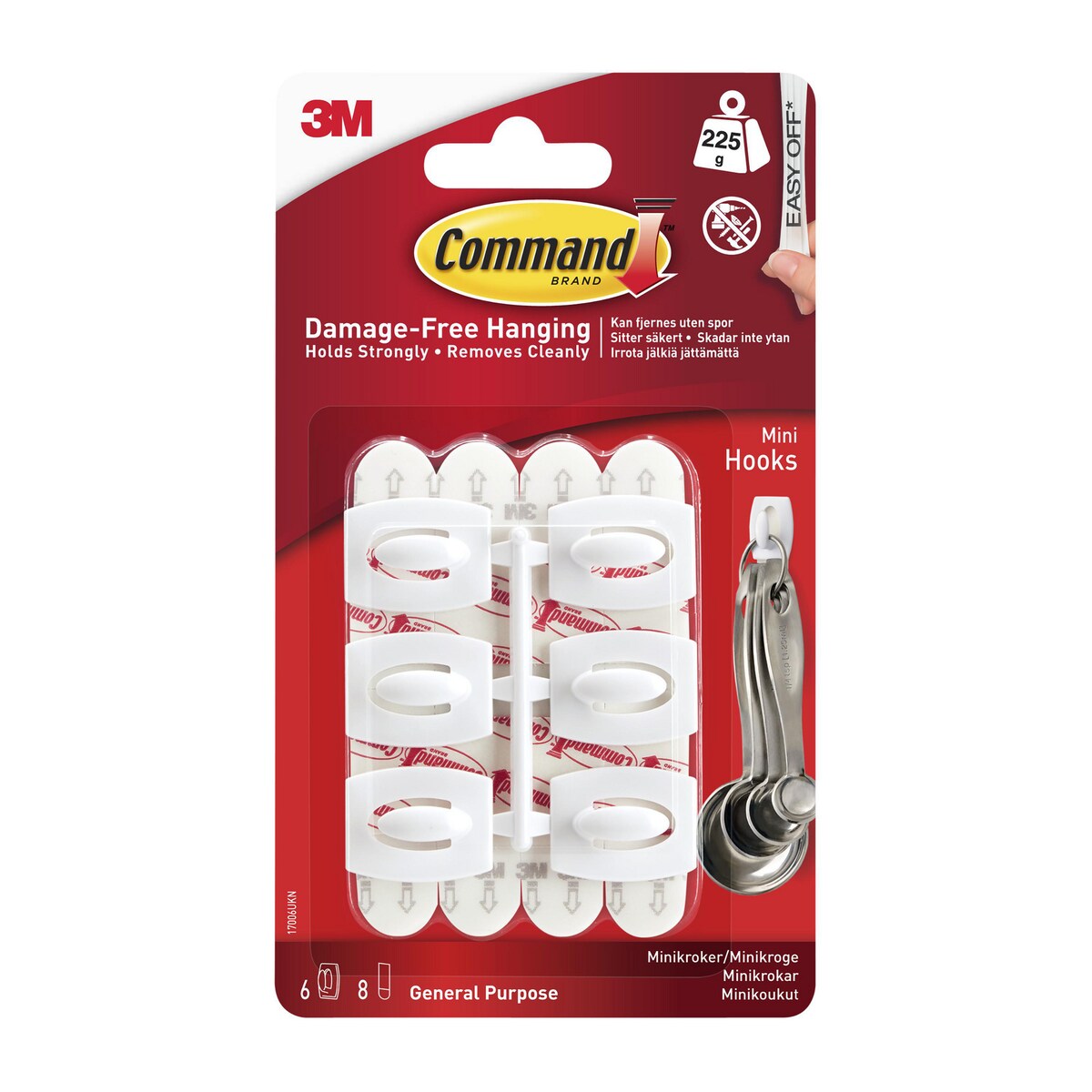 Command Mini Hook Adhesives - Pack 6 1