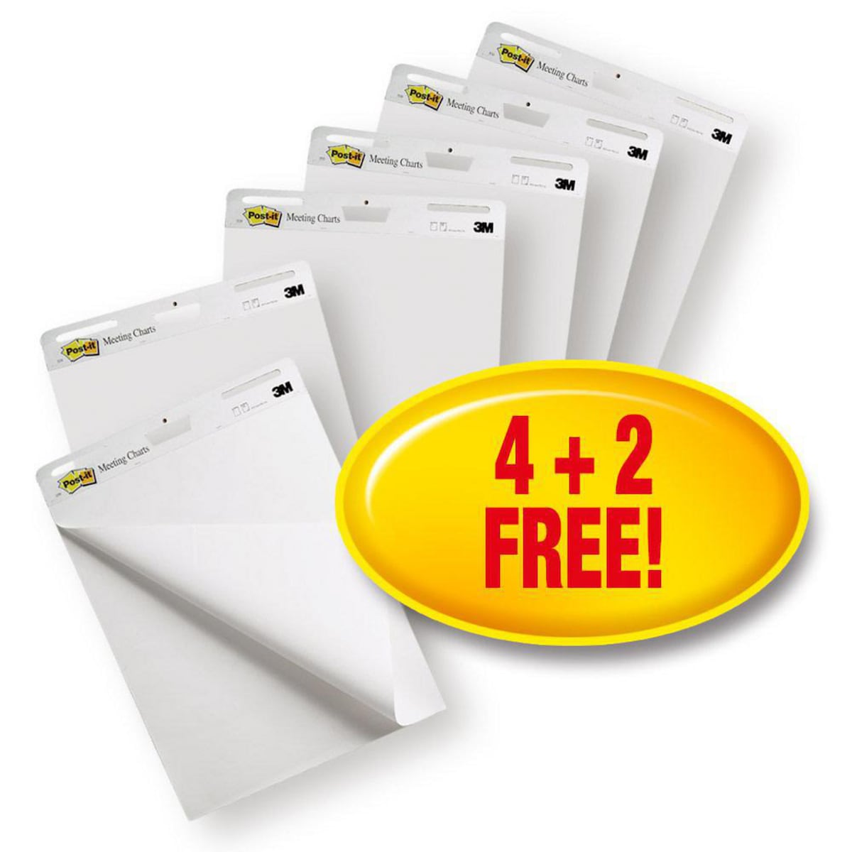 Post-It Super Sticky Meeting Chart Plain White Paper - Pack of 6 1