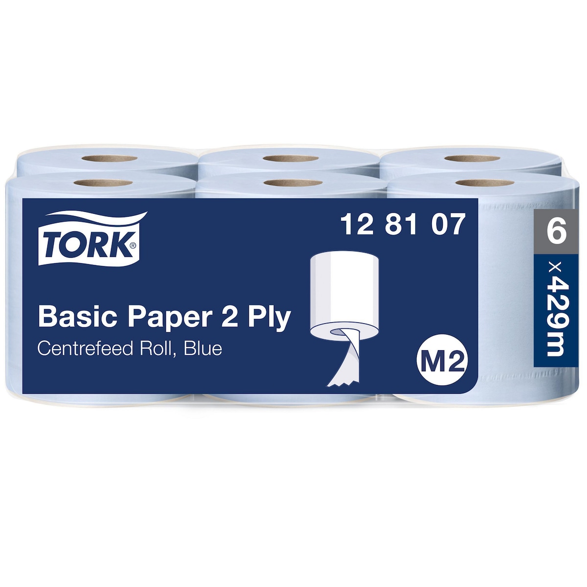 Tork Basic Centrefeed Wiping Paper Blue M2 150m, 128107 1