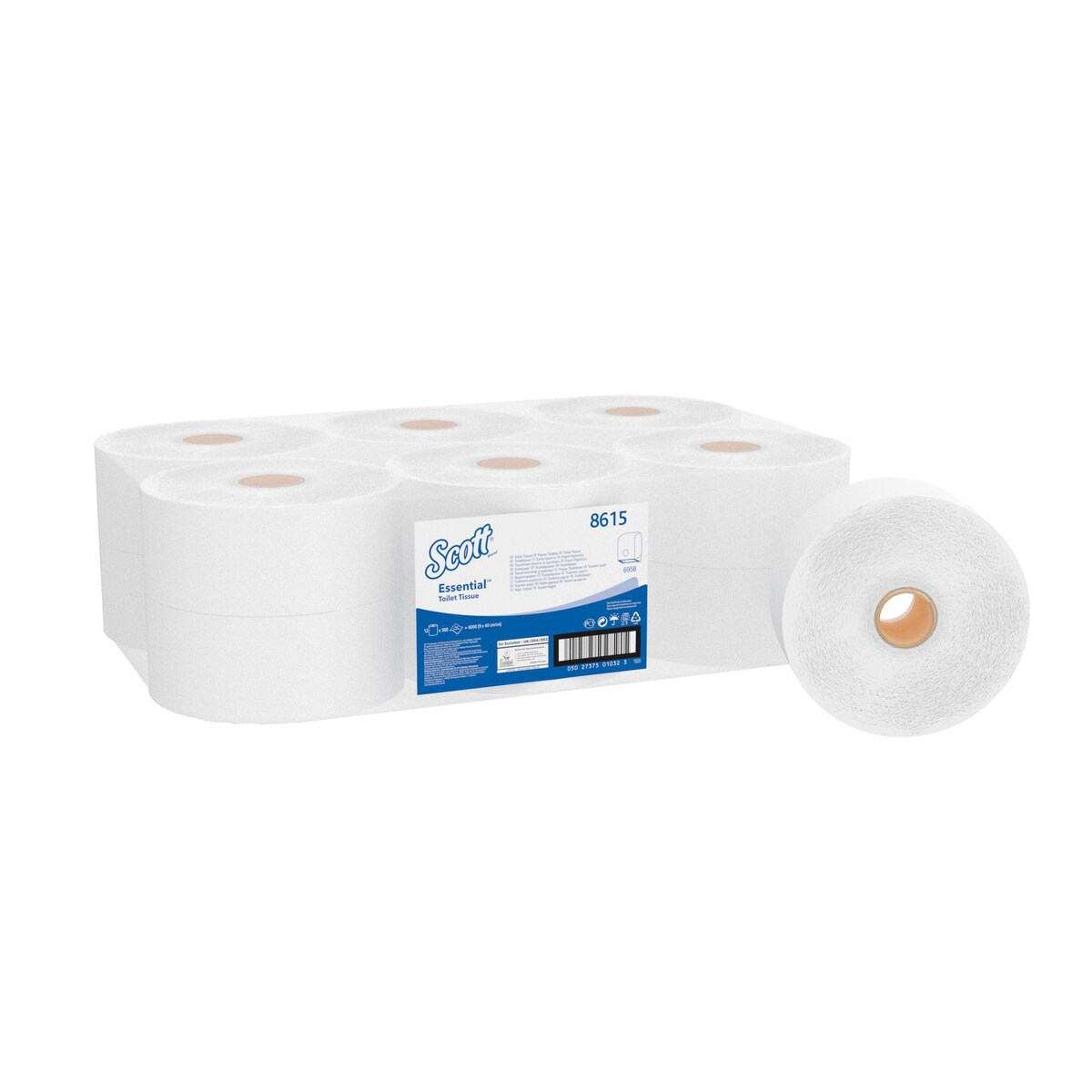 Scott Essential Jumbo Roll Toilet Tissue 8615 - White, 12 Rolls 1