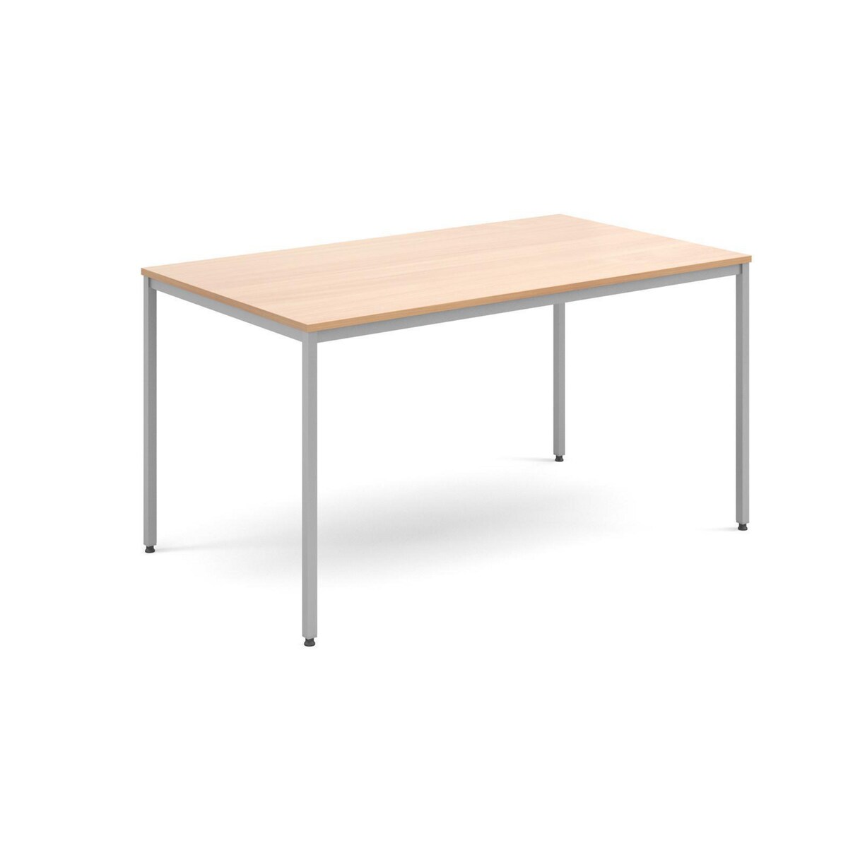 Rectangular flexi table with silver frame 1400mm x 800mm beech  Del Only Excl NI 1