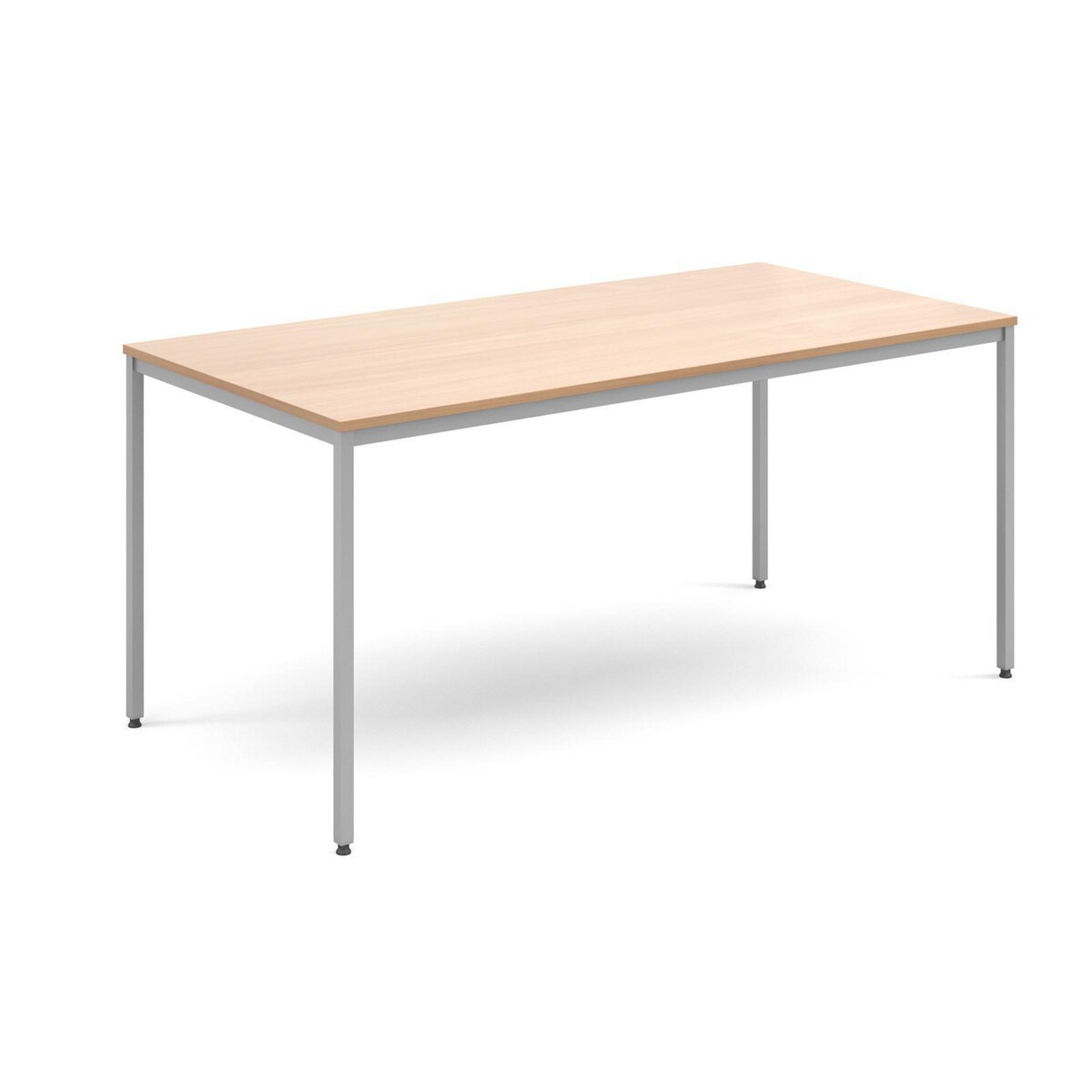 Rectangular flexi table with silver frame 1600mm x 800mm beech  Del Only Excl NI 1