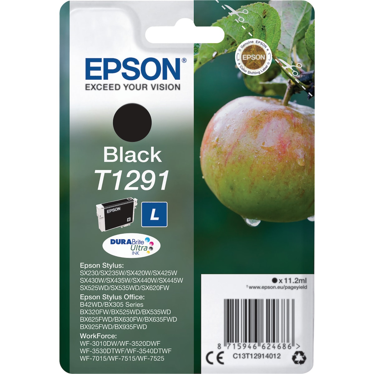 Epson T1291 40 Ink Cartridge Apple - Black 1