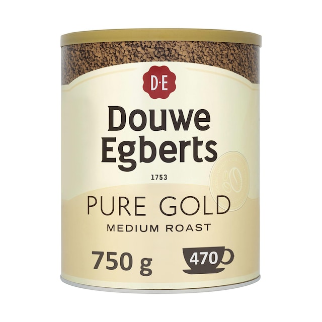 Douwe Egberts Pure Gold Instant Coffee Tin 750G 1