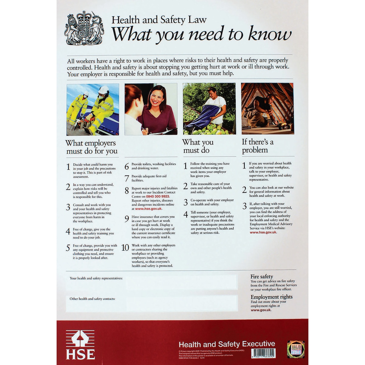 Health And Safety Law Poster 420 X 595mm Unframed 1
