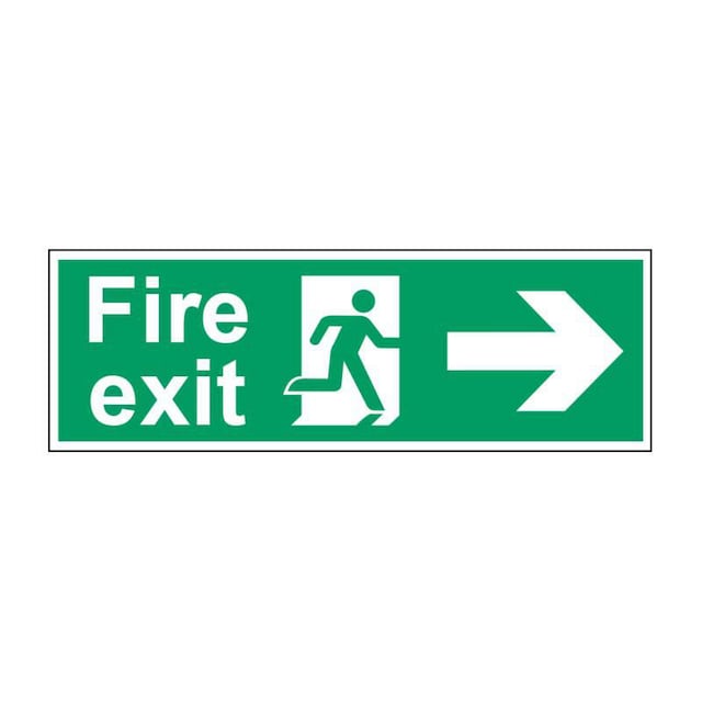 Fire Exit Right Sign 450 X 150mm PP 1