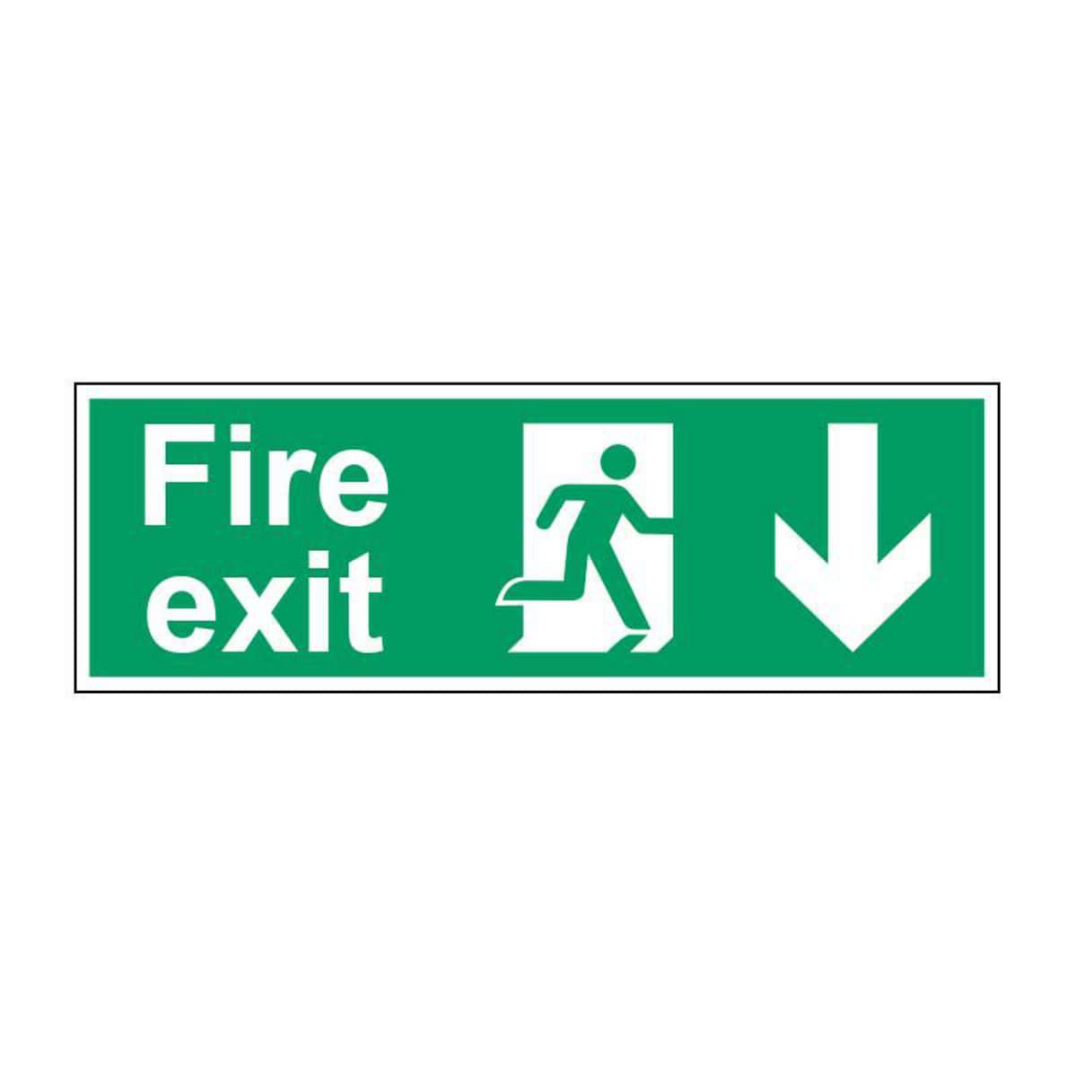 Fire Exit Down Sign 450 X 150mm Vinyl 1