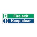 Fire Exit Keep Clear Sign 450 X 150mm Vinyl 1