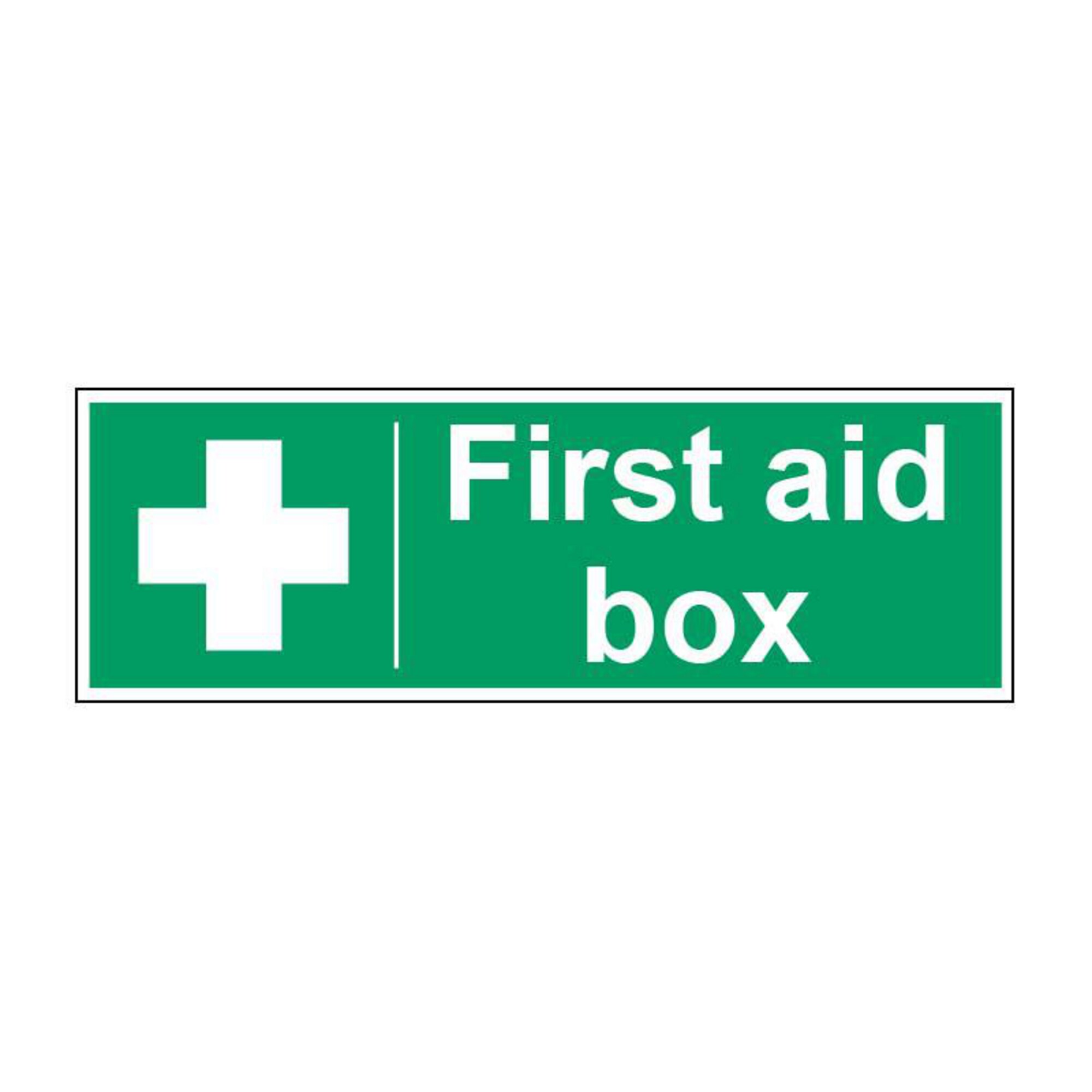 First Aid Box Sign 100 X 300mm PP | Lyreco