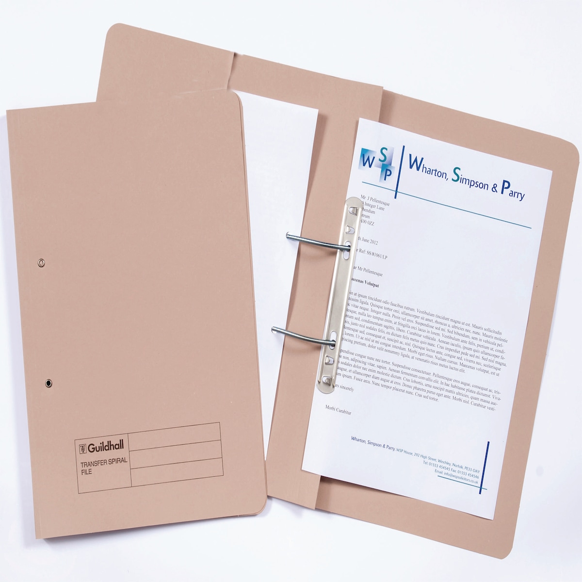 Exacompta Guildhall Pocket Transfer Spiral File - Buff, Pack of 25 1