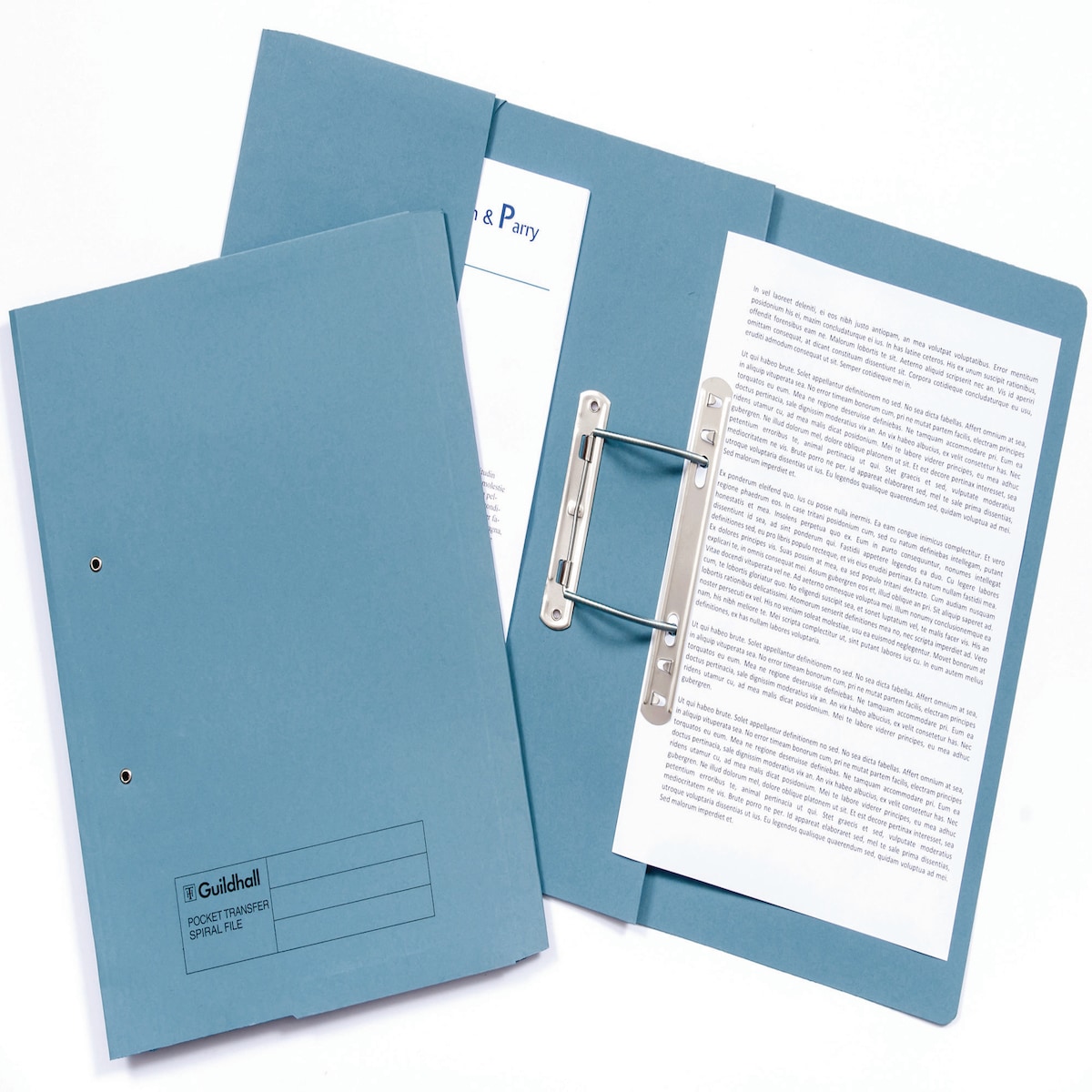 Guildhall Blue F/Scap Super Heavyweight Spring Pocket Transfer Files - Box of 25 1