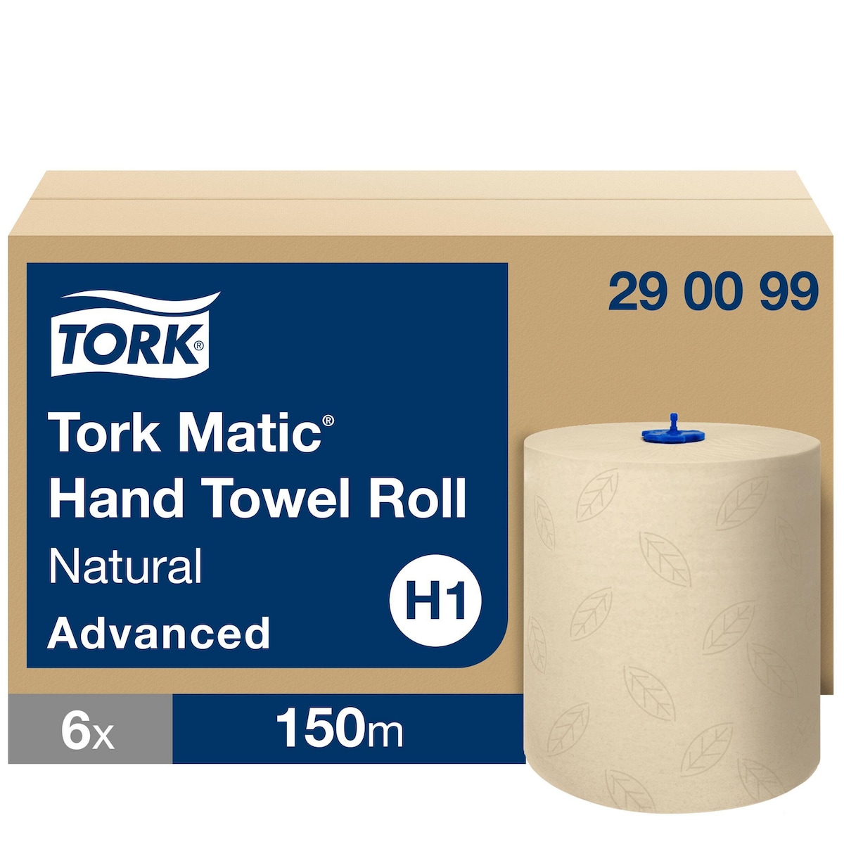 Tork Matic® Paper Hand Towel Roll Natural H1, 290099, 2 Ply 150m, Pack of 6 1