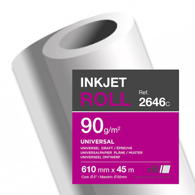 MATT UNCOATED WHITE PLOTTER ROLLS 90GSM - BOX OF 6 1