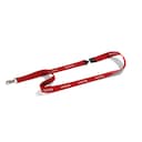 Durable Soft Textile VISITOR Lanyards with Clip & Breakaway - Red, Pack of 10 1