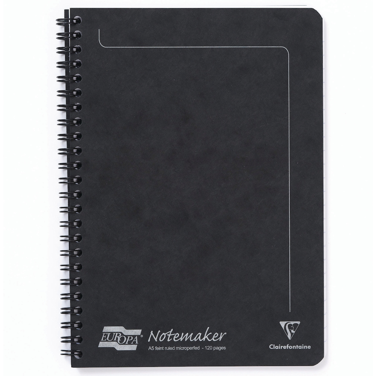 Europa Wire Bound On Side Notemaker, A5, Lined, 120 Pages - Black 1