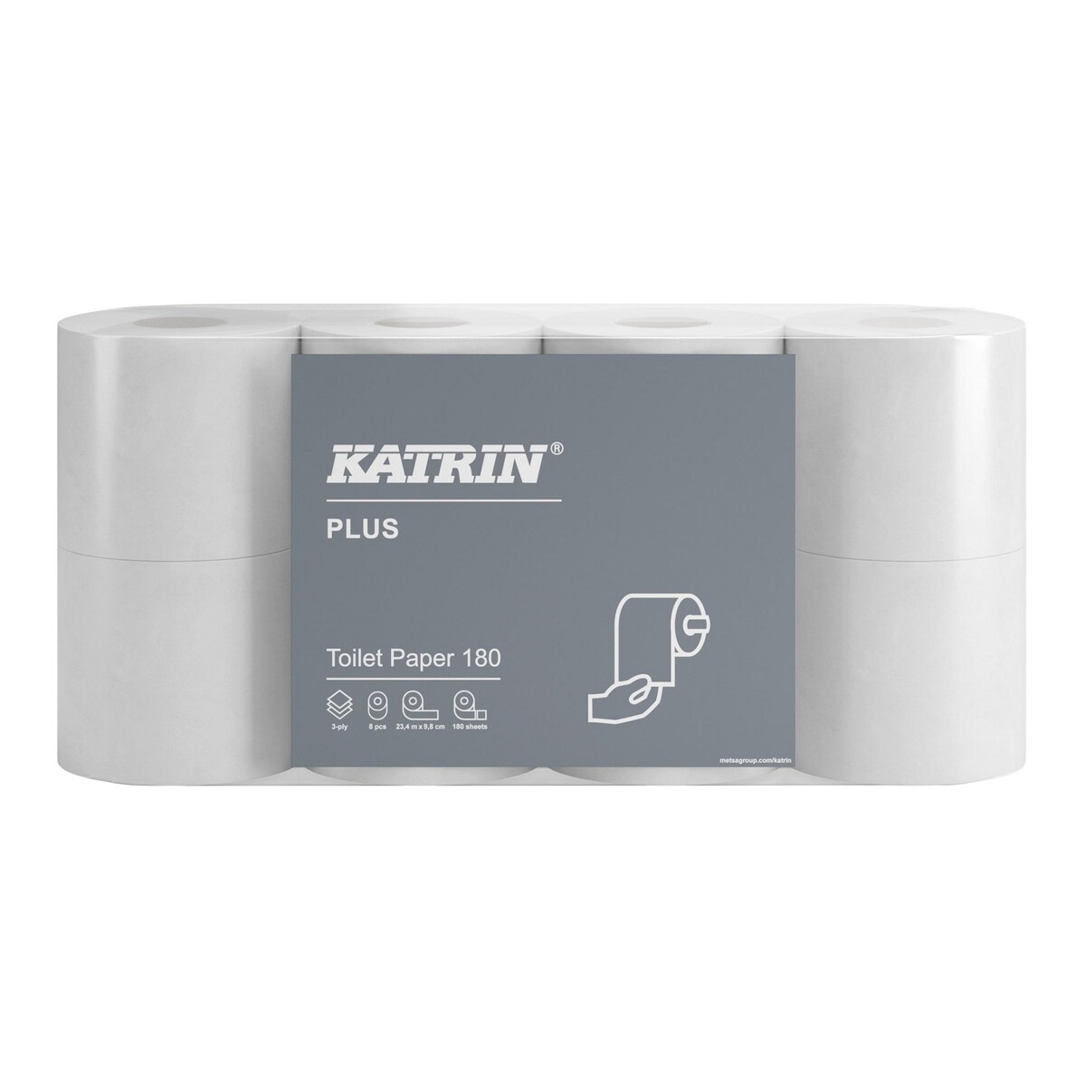 Katrin Plus Toilet Paper Roll 180 Sheets 3-Ply - 7 Packs of 8 Rolls 1