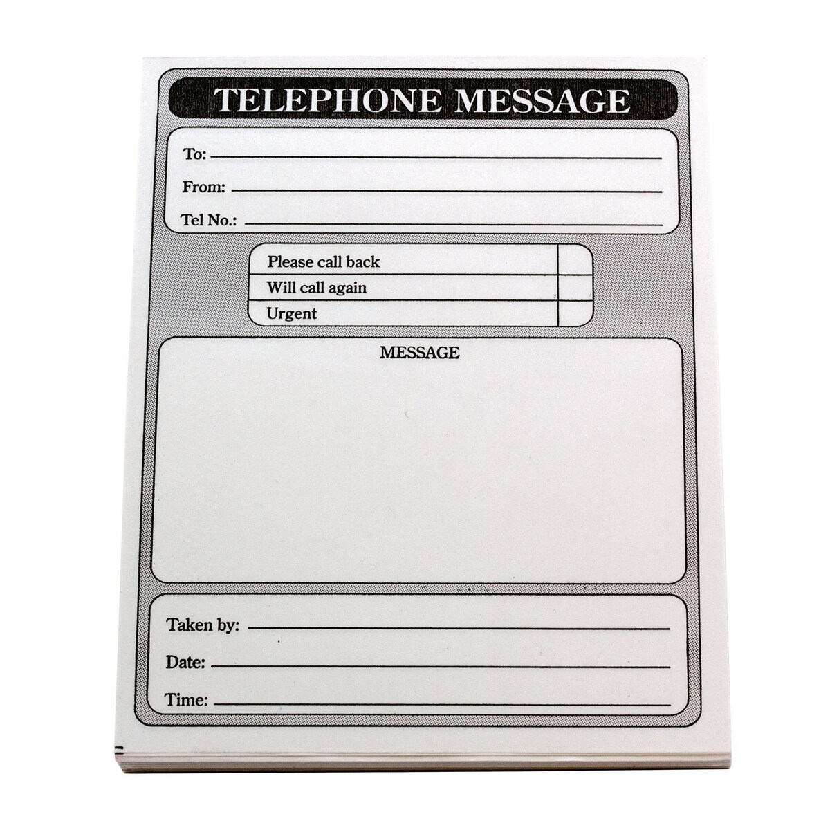 Telephone Message Pads 102 X 127mm - Pack of 10 Pads (10 X 80 Sheets) 1