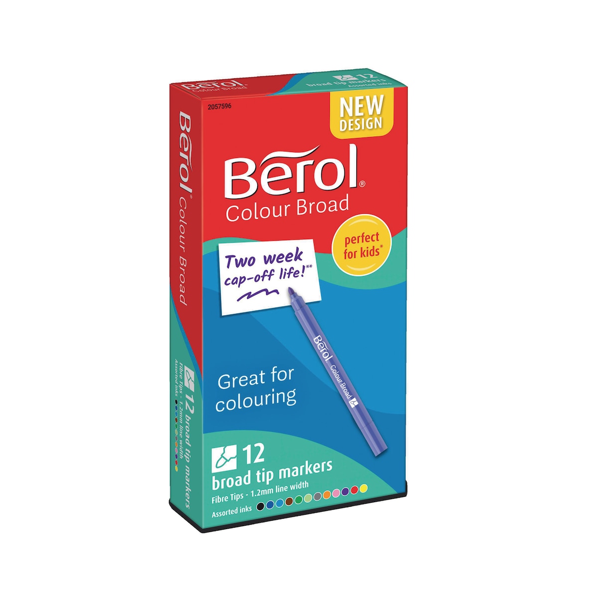 Berol Felt Tip Colouring Markers Broad Asst - Box Of 12 1