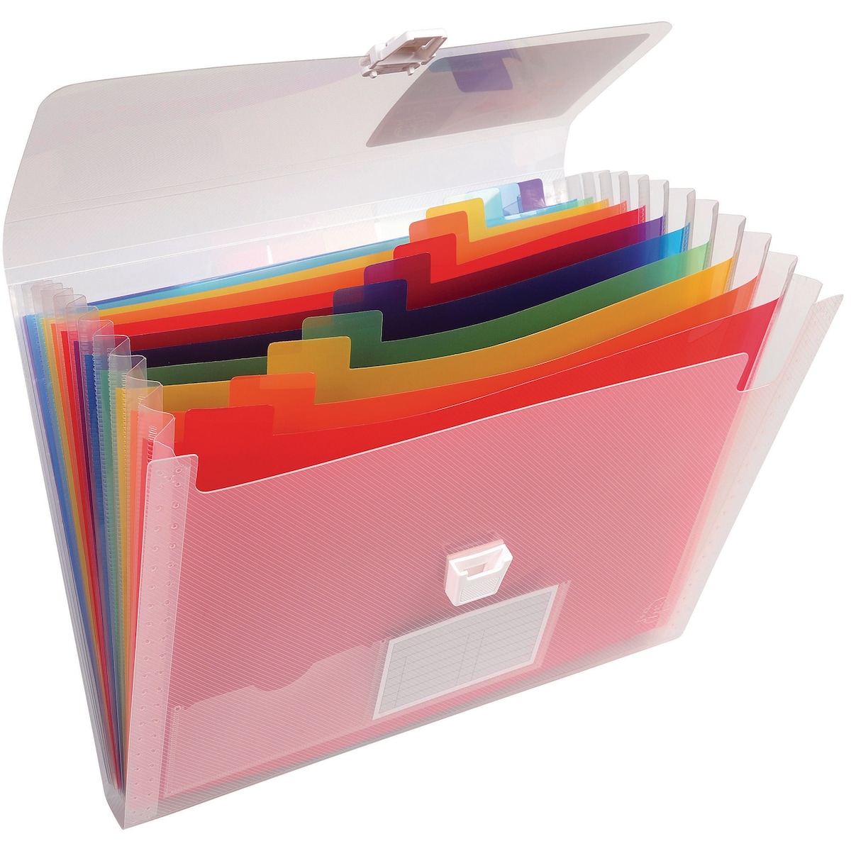 Exacompta Crystal Multipart Expanding Case 13 Sections - Bright Assorted Colours 1