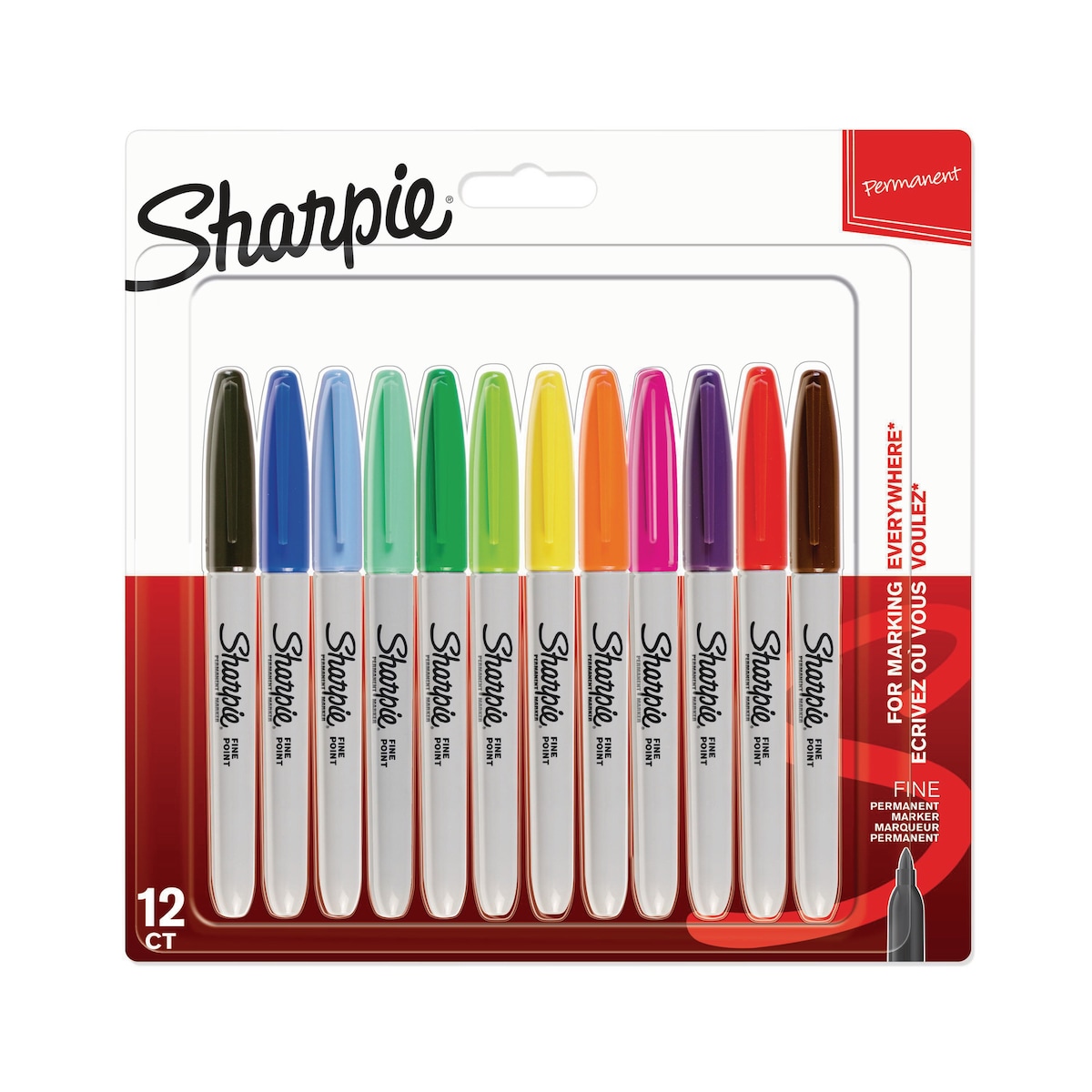 Sharpie Permanent Markers Fine Asst - Pack Of 12 1
