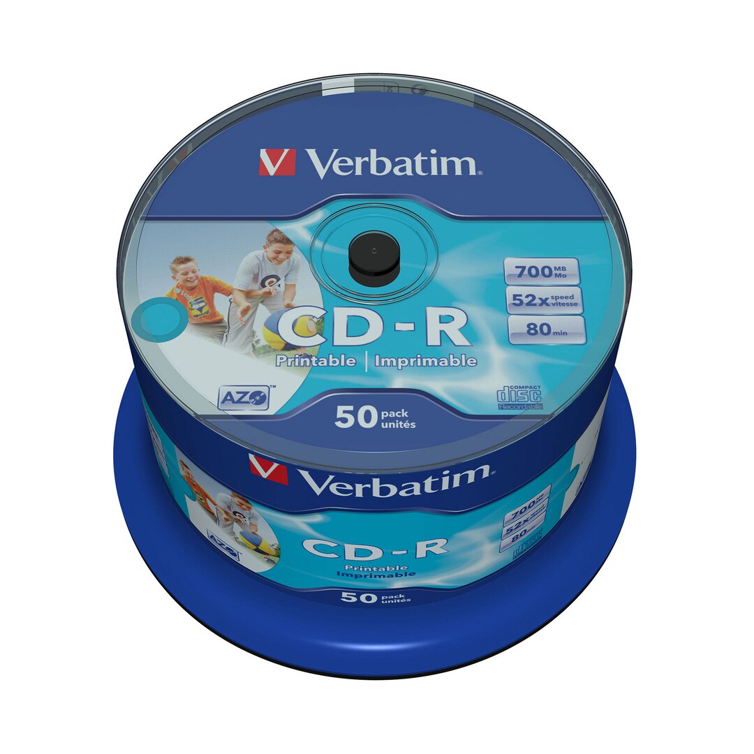 Verbatim Cd-R Spindle 700Mb Printable Bx50 | Lyreco