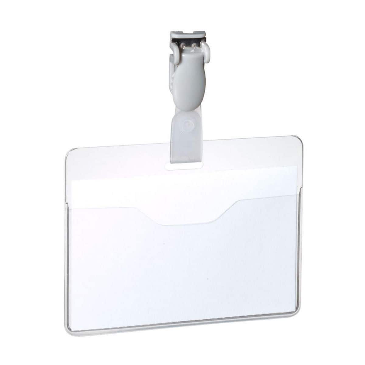 Durable Visitor Name Badge with Clip - 60 x 90mm, Pack of 25 1