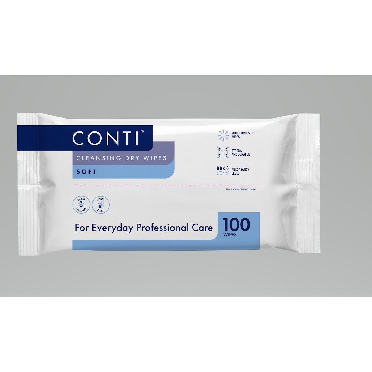 Conti® Soft Cleansing Dry Wipe Large 320mm x 280mm - Pack of 100 1