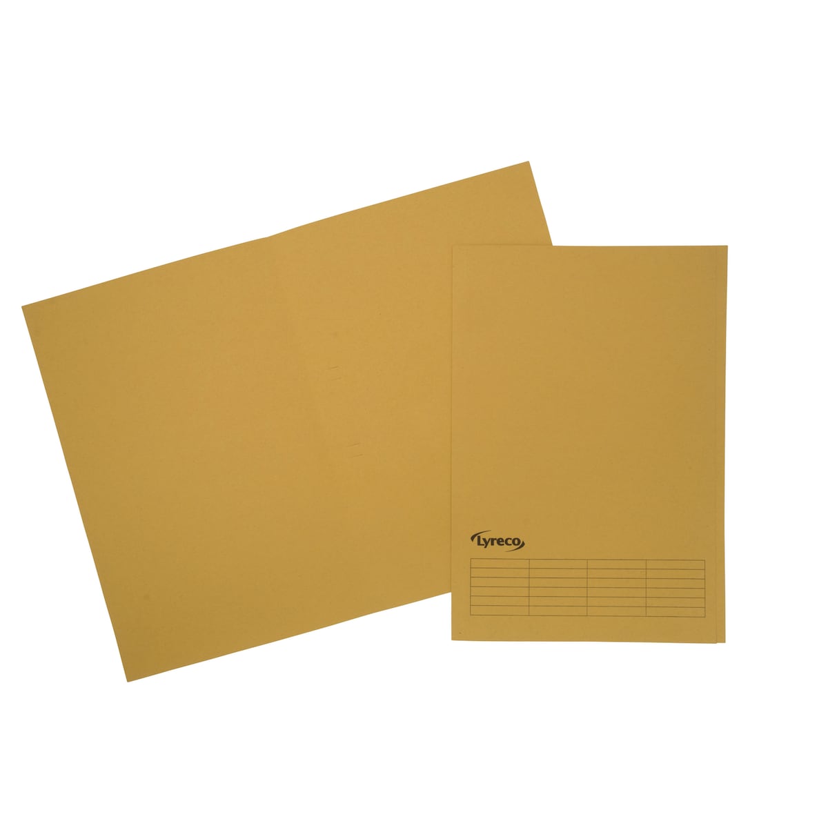 Lyreco Square Cut Folio Folder - Yellow, Pack of 100 1