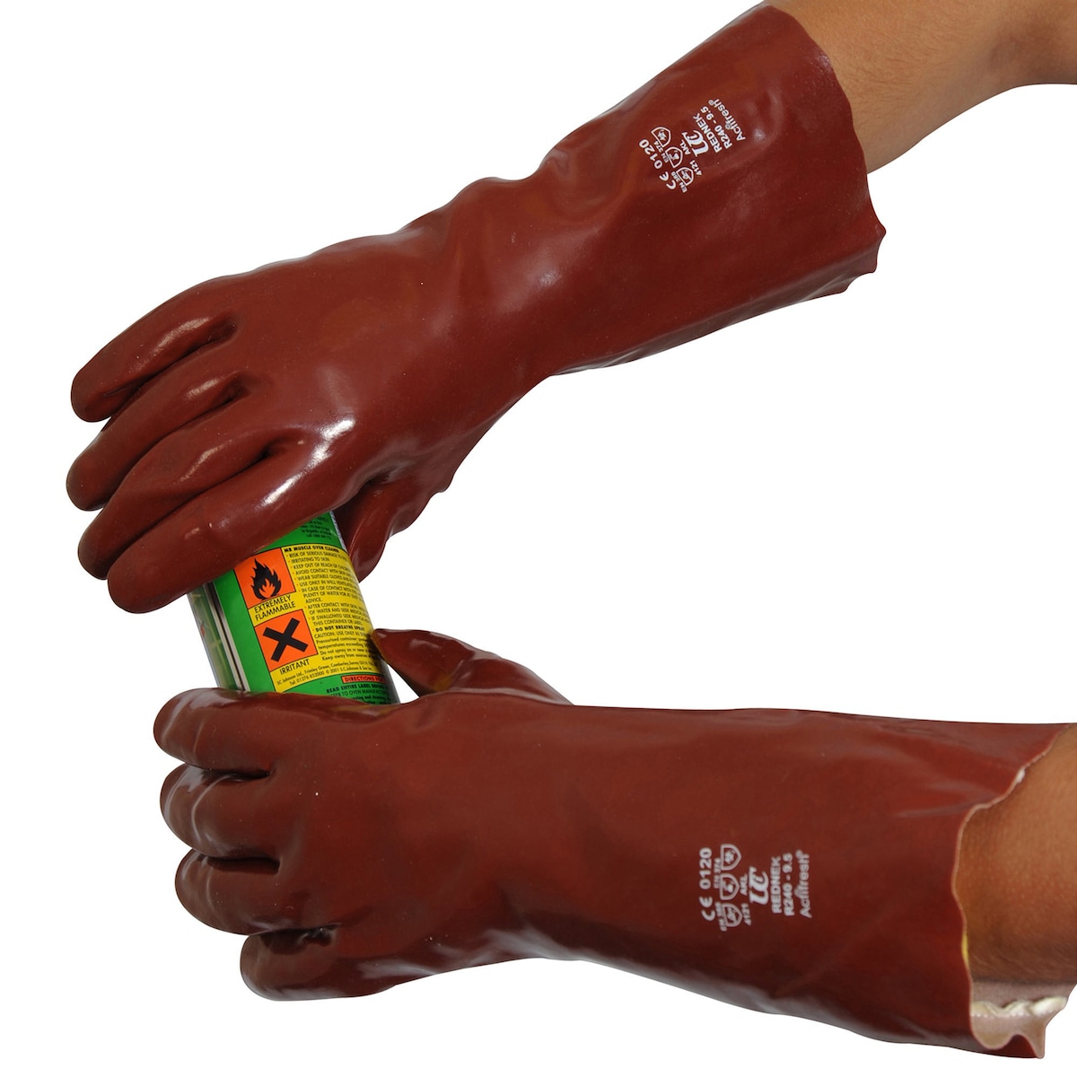 Ultimate R235 PVC Chemical Resistant Gauntlet 14'' Red Size 9.5 (Pair) 1