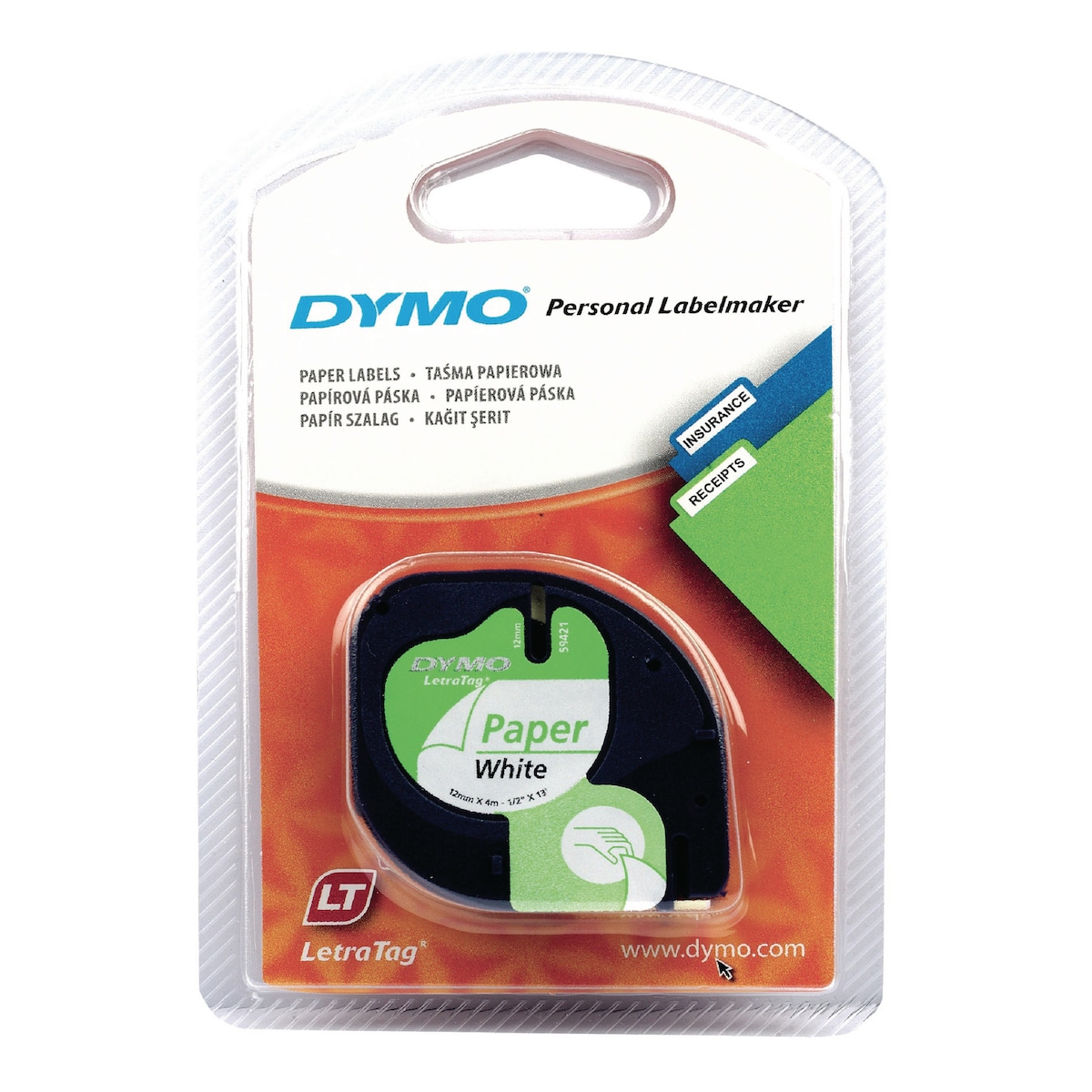 DYMO LetraTag Paper Labels - 12 mm x 4 m Roll 1