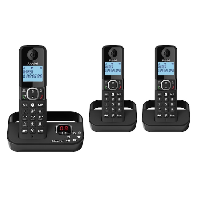 Alcatel F860 Atl1423556 Dect Trio Phone With Voicemail Black 1