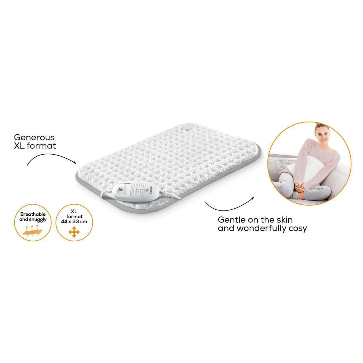 Beurer Hk42-27584 Super Cosy Super Fluffy Heat Pad White 1
