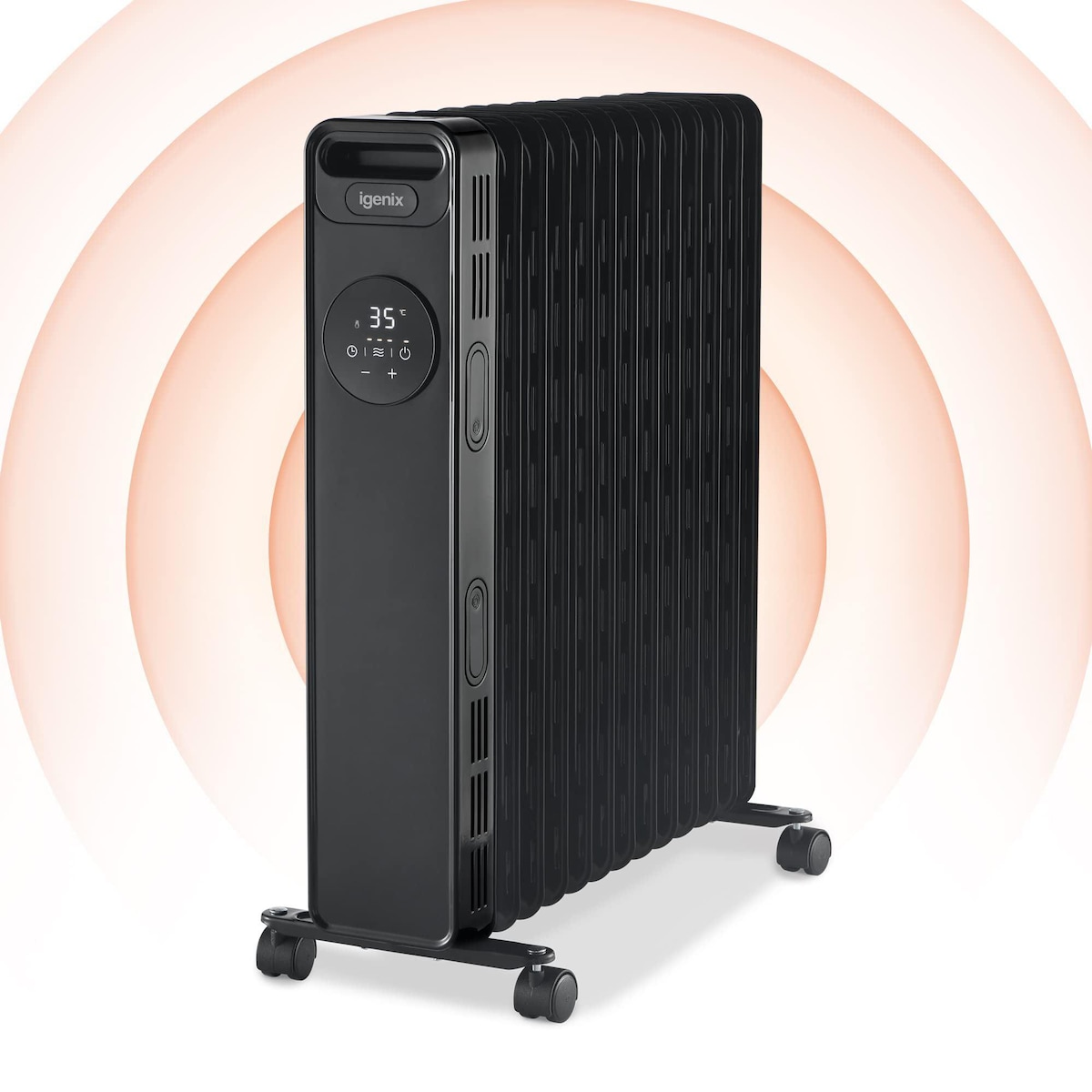 Igenix Ig2626Bl Digital Oil Filled Radiator With Timer 2.5Kw Black 1