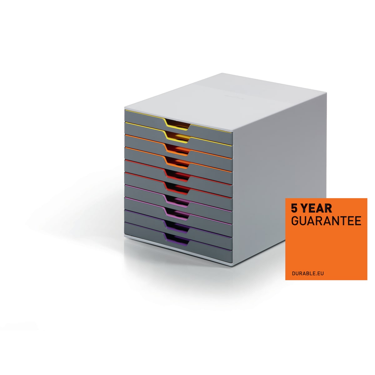 Durable VARICOLOR Desktop Organiser 10 Drawer Colour Coded Modular Storage - A4+ 1