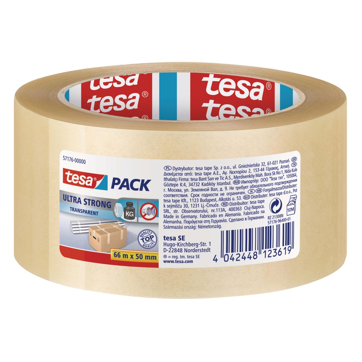 tesapack Ultra Strong Transparent Packaging Tape, 66M x 50mm 1