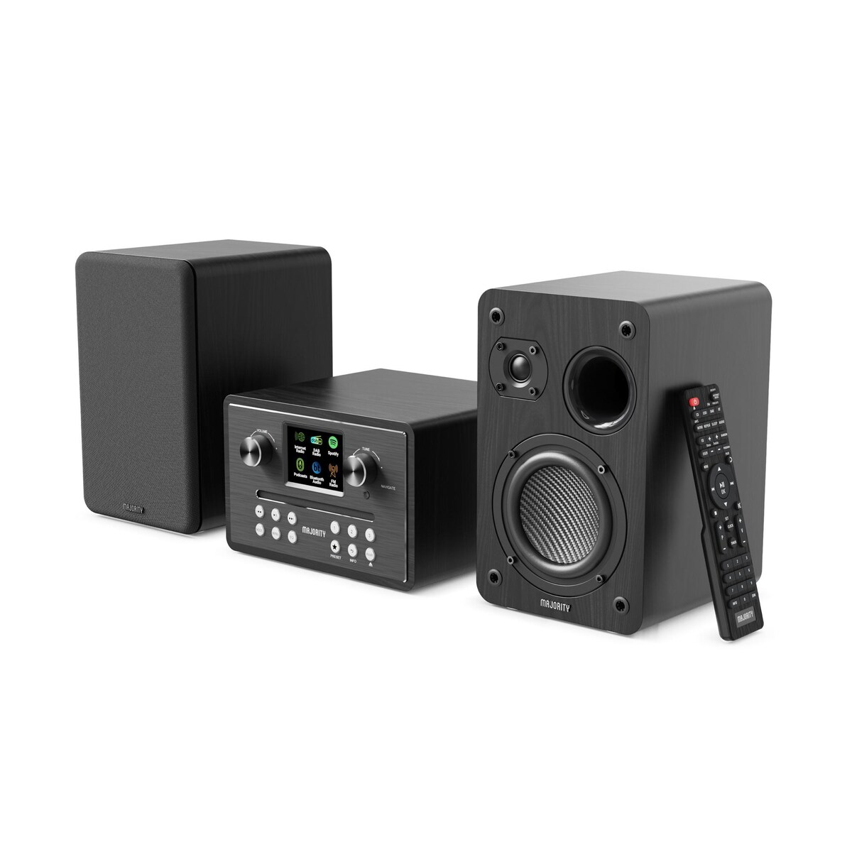 Majority Homerton HiFi Bluetooth Internet Radio & CD Player with DAB+ - Black 1