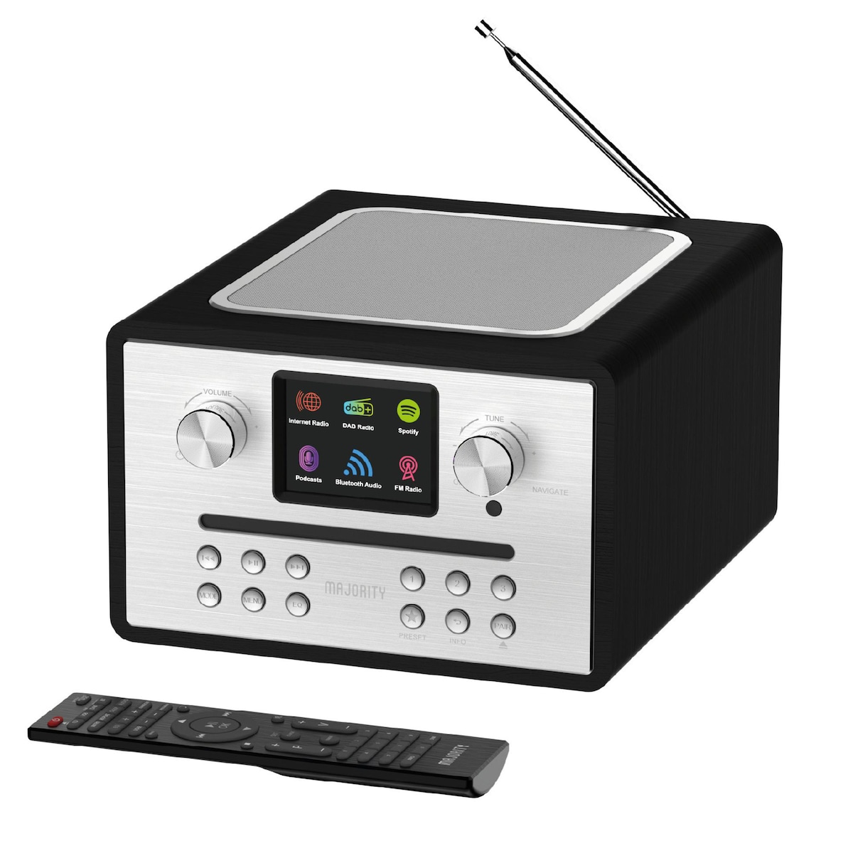 Majority Homerton 2 Bluetooth and Internet Radio & CD Player with DAB+ - Black 1